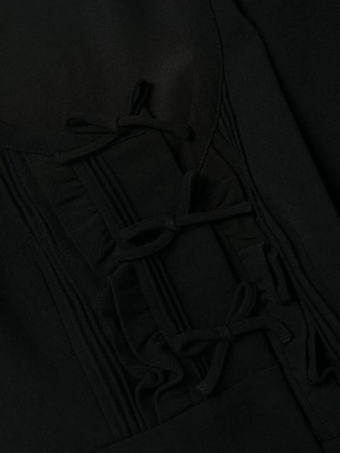 Self-Portrait ruched crepe midi dress - Black