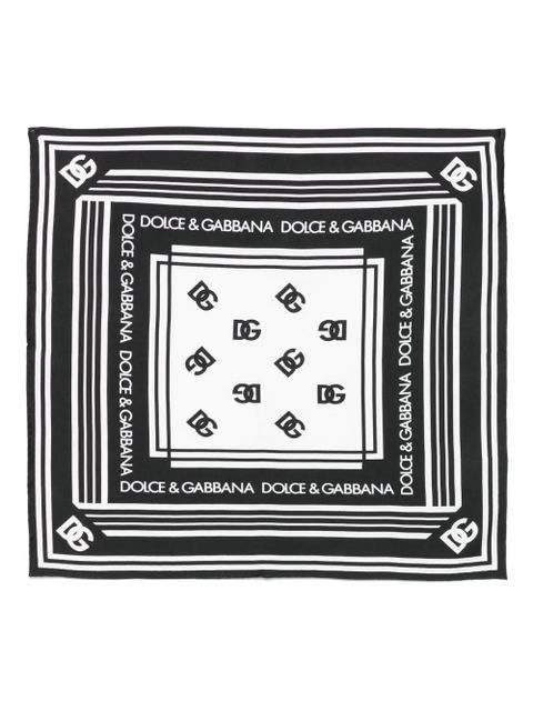 Dolce & Gabbana logo-pattern silk scarf - Black - zdjęcie produktu nr 1