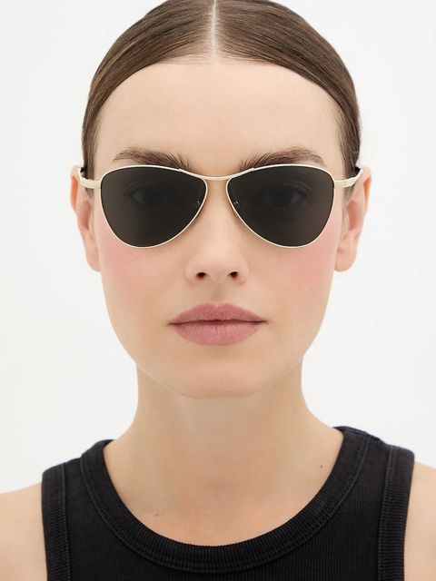 Saint Laurent okulary przeciwsłoneczne VESPER damskie kolor złoty SL 831