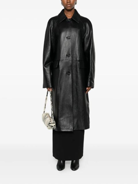 TOTEME raglan-sleeves leather coat - Black
