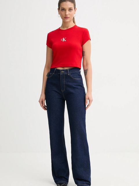Calvin Klein Jeans t-shirt damski kolor czerwony LV047AB802 - zdjęcie produktu nr 2