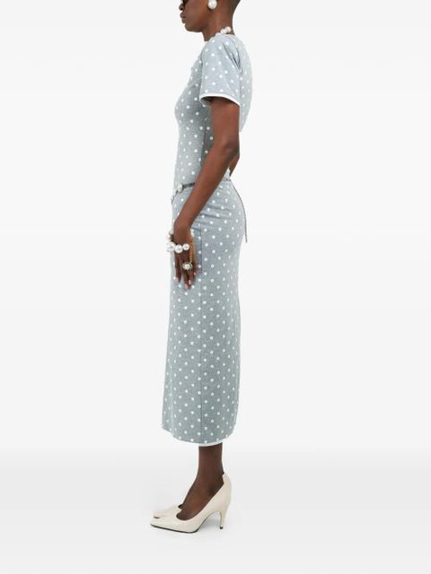 Rowen Rose polka-dot midi dress - Grey