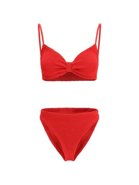 Hunza G Alicia crinkle-effect bikini - Red - zdjęcie produktu nr 1