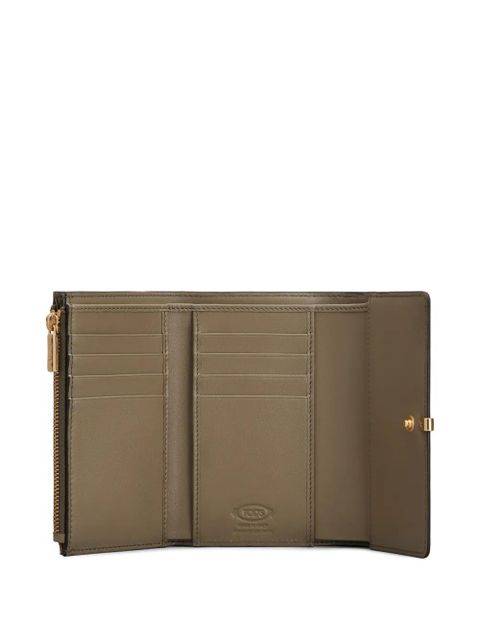 Tod's metallic-bar tri-fold wallet - Brown