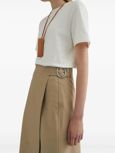 Jil Sander wrap buckled midi skirt - Neutrals