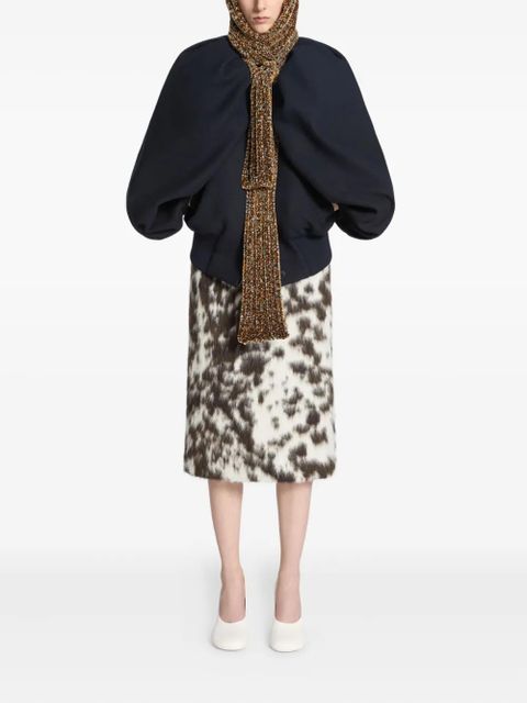 DRIES VAN NOTEN cowhide-print midi skirt - Brown - zdjęcie produktu nr 2
