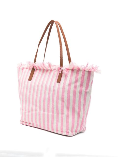 MC2 Saint Barth striped beach bag - White