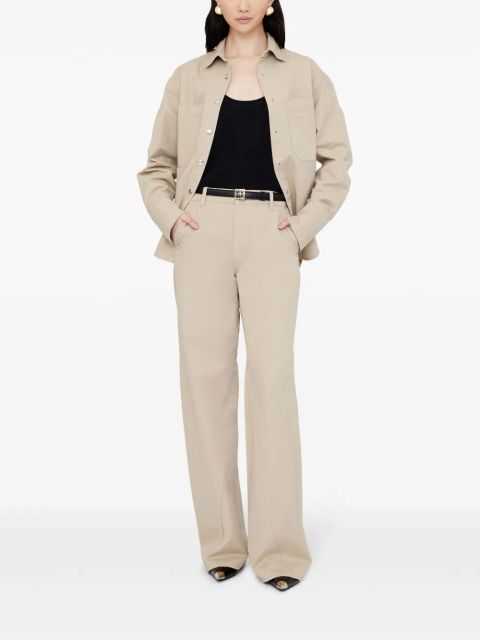 ANINE BING Briley curved-seam twill trousers - Neutrals