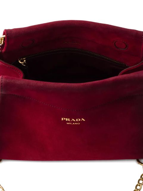 Prada mini Enchaîné chain-strap logo-lettering shoulder bag - Red