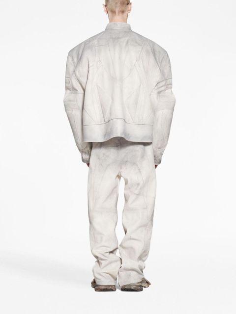 Balenciaga zip-up leather coat - White