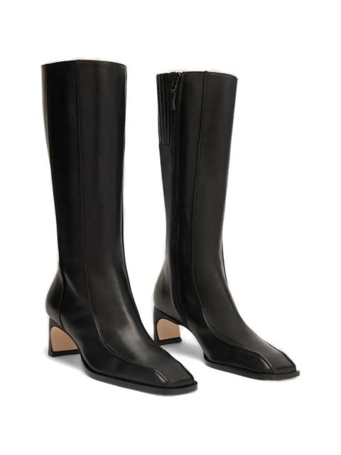BY FAR Nieves square-toe leather boots - Black - zdjęcie produktu nr 2