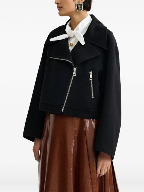 Essentiel Antwerp diagonal-zipped jacket - Black