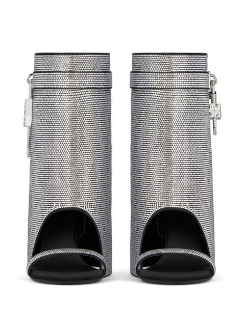 Givenchy Shark Lock crystal-embellished sandals - Silver