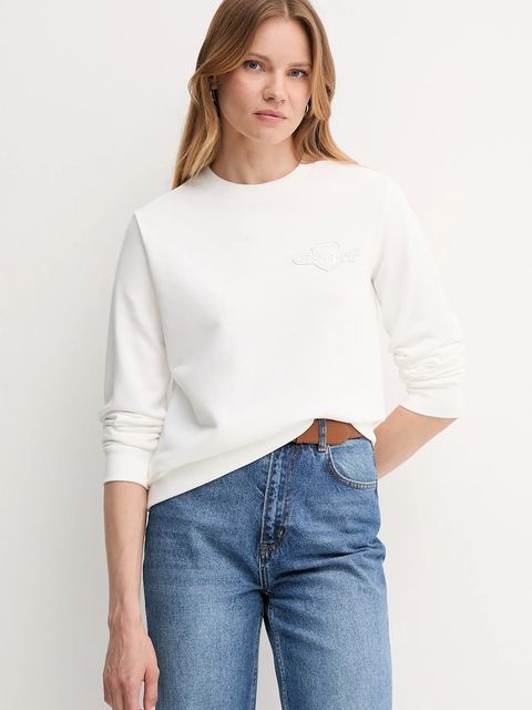 Gant bluza damska kolor biały gładka 4202586 - zdjęcie produktu nr 1