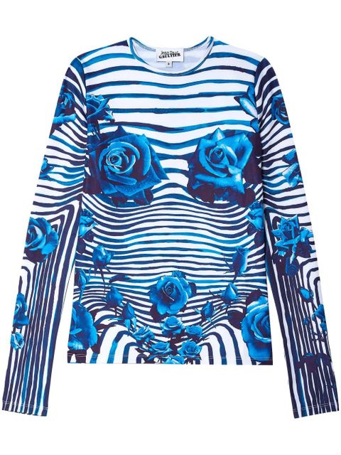 Jean Paul Gaultier Morphing floral-print top - Blue - zdjęcie produktu nr 1