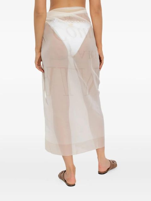 Balmain logo-print sarong - Neutrals