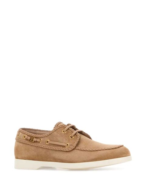Valentino Garavani palm avenue braided-edge boat shoes - Brown