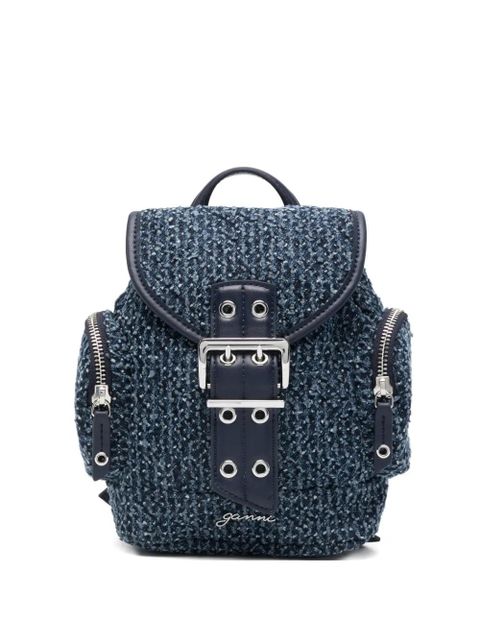 GANNI buckle zip backpack - Blue - zdjęcie produktu nr 1