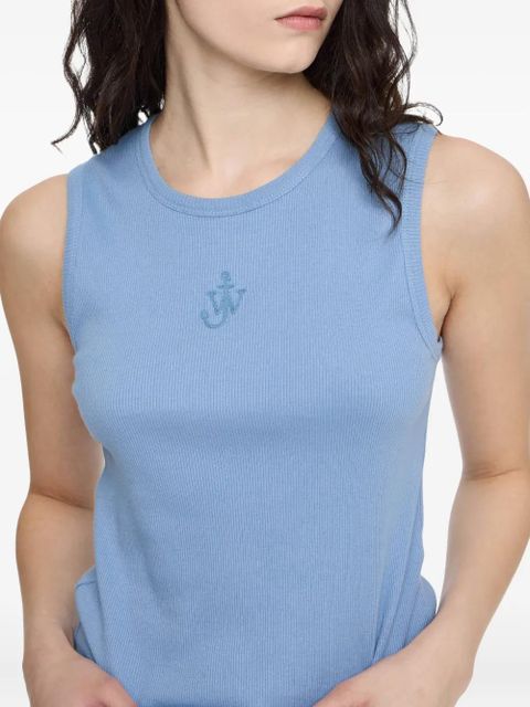 JW Anderson logo-embroidered tank top - Blue
