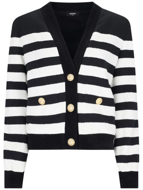 Balmain striped cardigan - Black