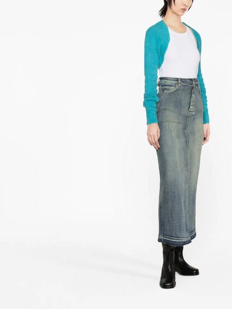 GANNI knitted cropped bolero - Blue