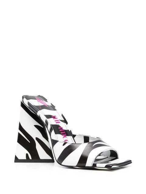 The Attico 115mm Devon zebra-print sandals - White - zdjęcie produktu nr 2