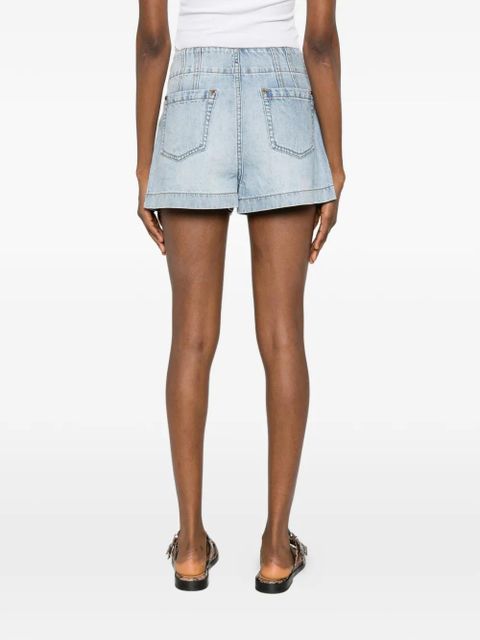 ZIMMERMANN ZIM INDRA DENIM SHORT SKYLARK - Blue