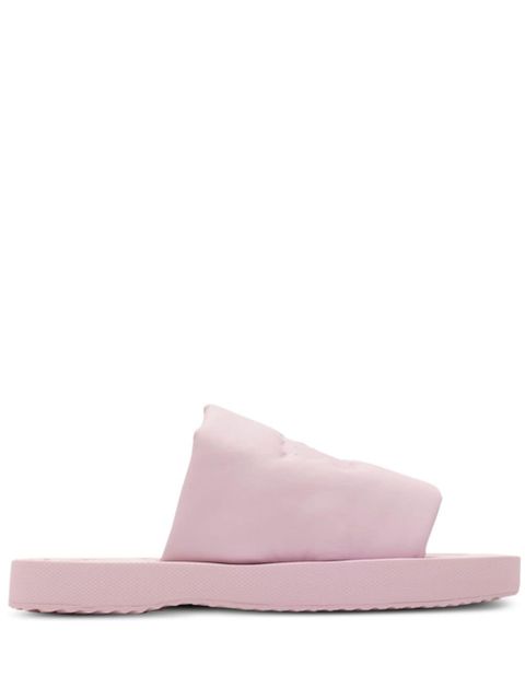 Burberry EKD-debossed leather slides - Pink