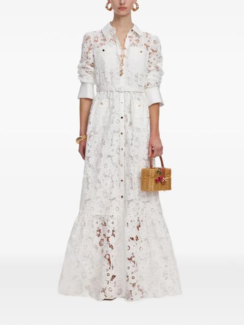 Self-Portrait floral-lace shirt dress - White - zdjęcie produktu nr 2