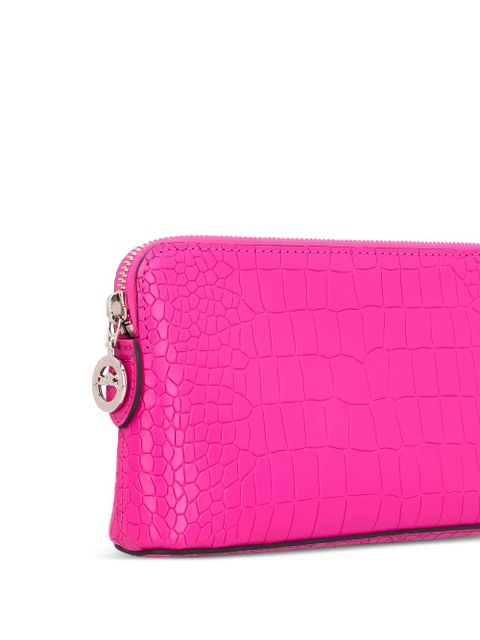 Longchamp crocodile-effect clutch bag - Pink