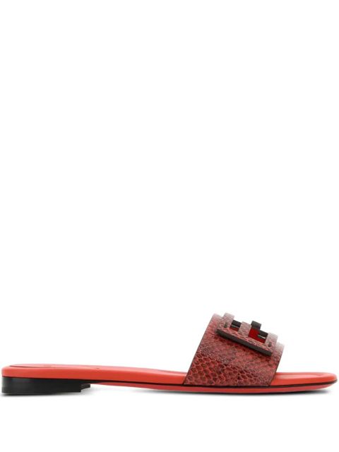 FENDI Baguette leather sandals - Red - zdjęcie produktu nr 1