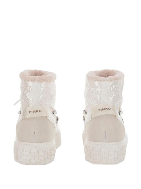 PINKO quilted platform boots - White