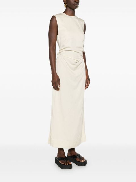 TOTEME tied linen-blend maxi dress - Neutrals