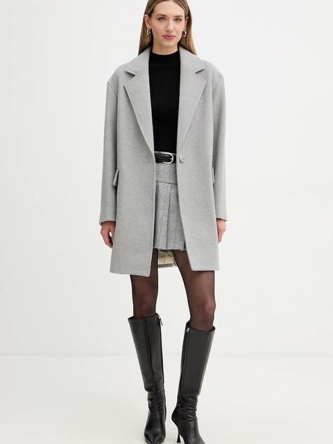 Twinset sweter damski kolor czarny lekki z półgolfem 252TT3221