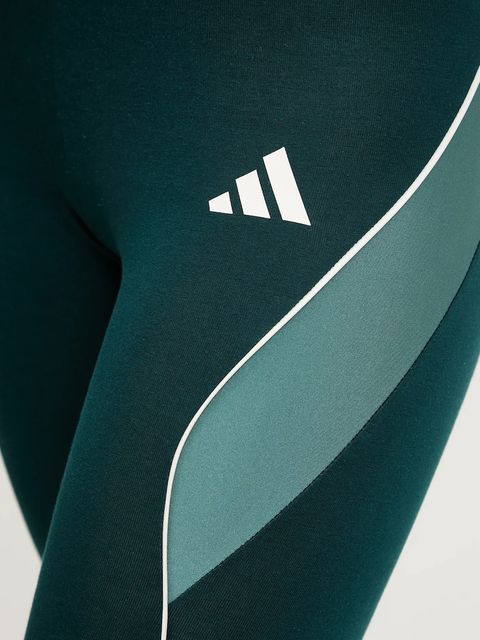 adidas legginsy Stadium damskie kolor zielony z aplikacją JW0480