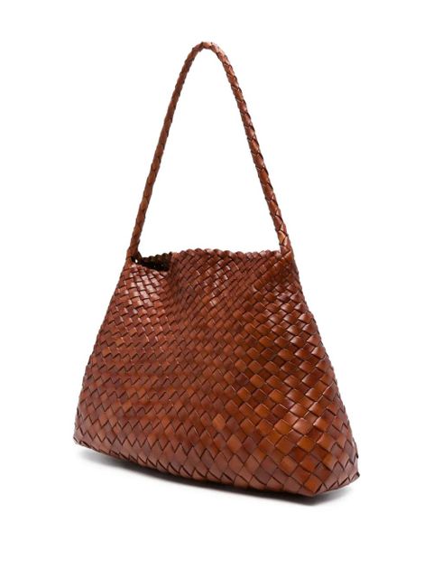 DRAGON DIFFUSION woven-leather shoulder bag - Brown