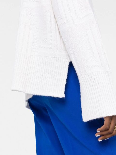 Lanvin funnel-neck knitted jumper - White