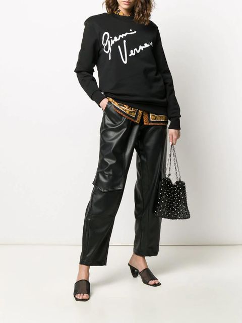 Versace GV Signature crew neck sweatshirt - Black