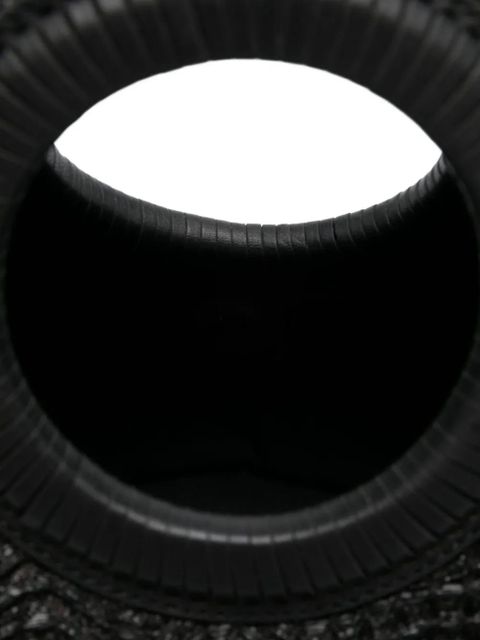 Cult Gaia Thais wave-textured top-handle tote bag - Black