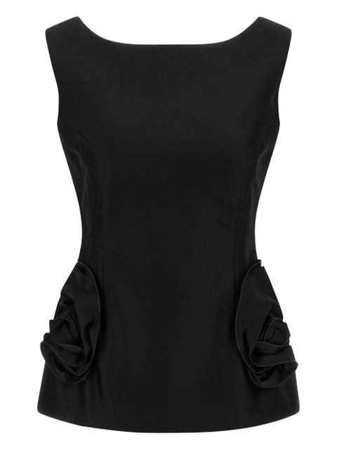 Magda Butrym floral-embellishment top - Black - zdjęcie produktu nr 1