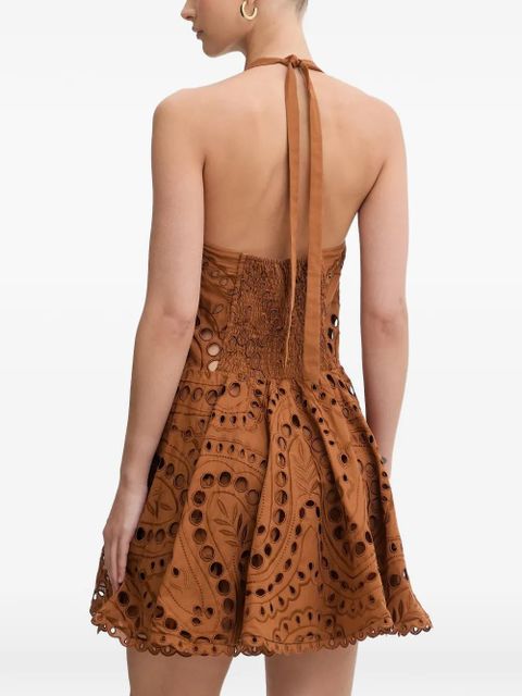 Charo Ruiz Ibiza Sandlight cutout scalloped dress - Brown
