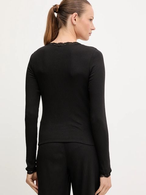 Tommy Hilfiger longsleeve piżamowy kolor czarny UW0UW06071