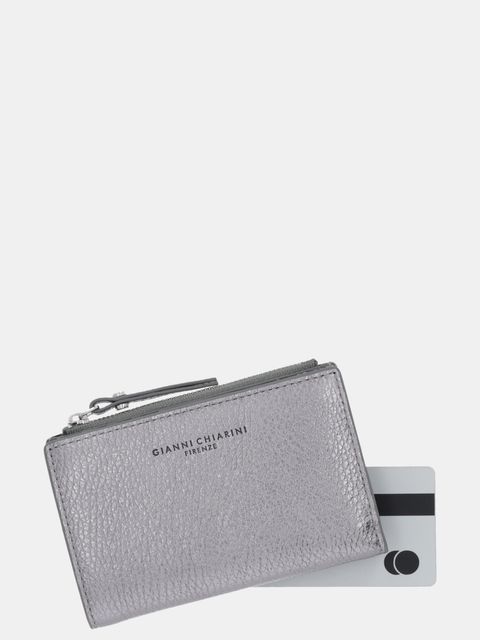 Gianni Chiarini portfel skórzany damski kolor srebrny PF.6003.GRN.LM