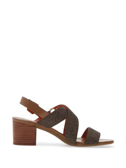 Michael Kors logo-plaque crossover-strap sandals - Brown - zdjęcie produktu nr 1