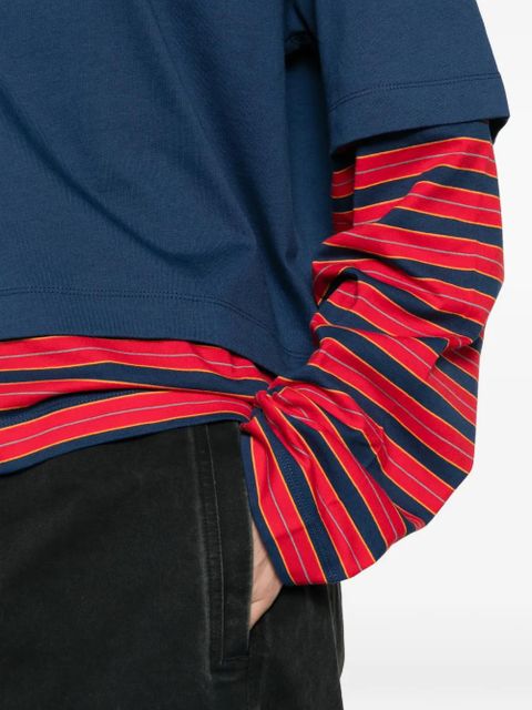 Marine Serre logo striped T-shirt - Blue