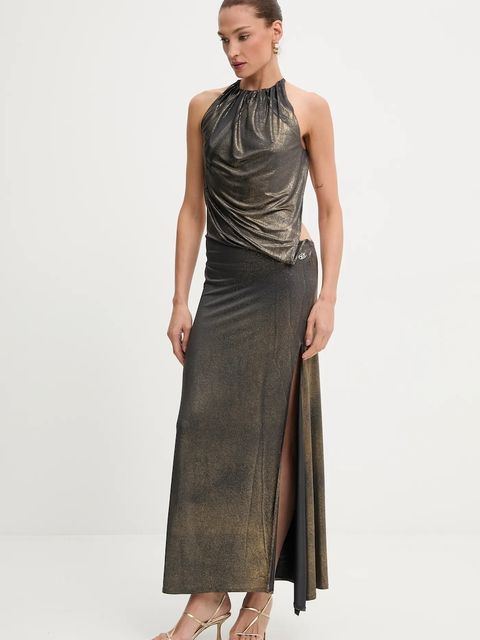 Diesel sukienka D-KARAM-LONG kolor złoty maxi dopasowana A18559.0NKCU - zdjęcie produktu nr 1