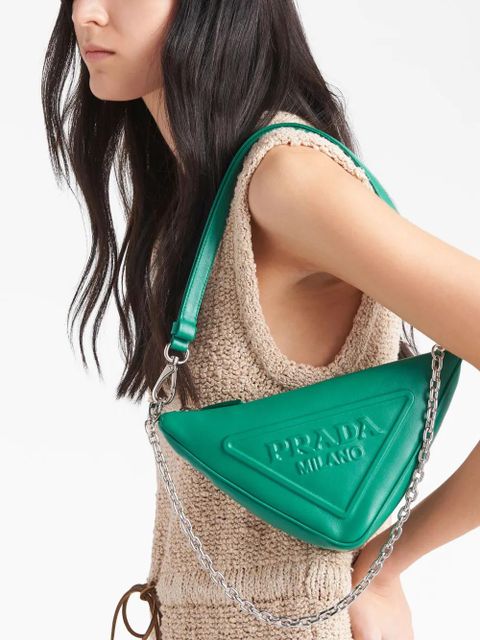 Prada Triangle leather mini bag - Green