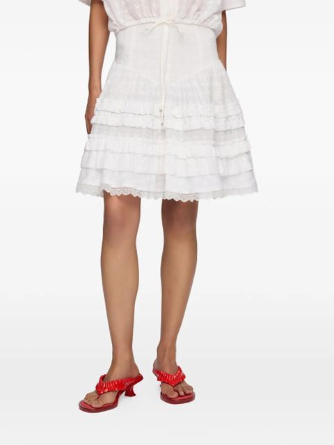 GANNI broderie-anglaise mini skirt - White