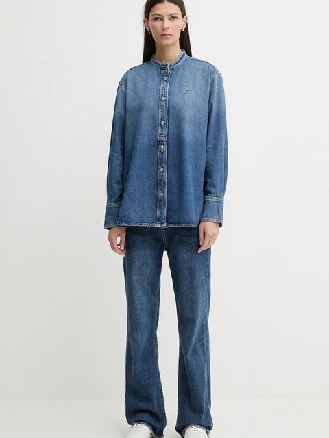 Tommy Hilfiger koszula jeansowa damska kolor niebieski regular WW0WW47732 - zdjęcie produktu nr 2