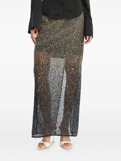 ROTATE BIRGER CHRISTENSEN beaded maxi skirt - Black